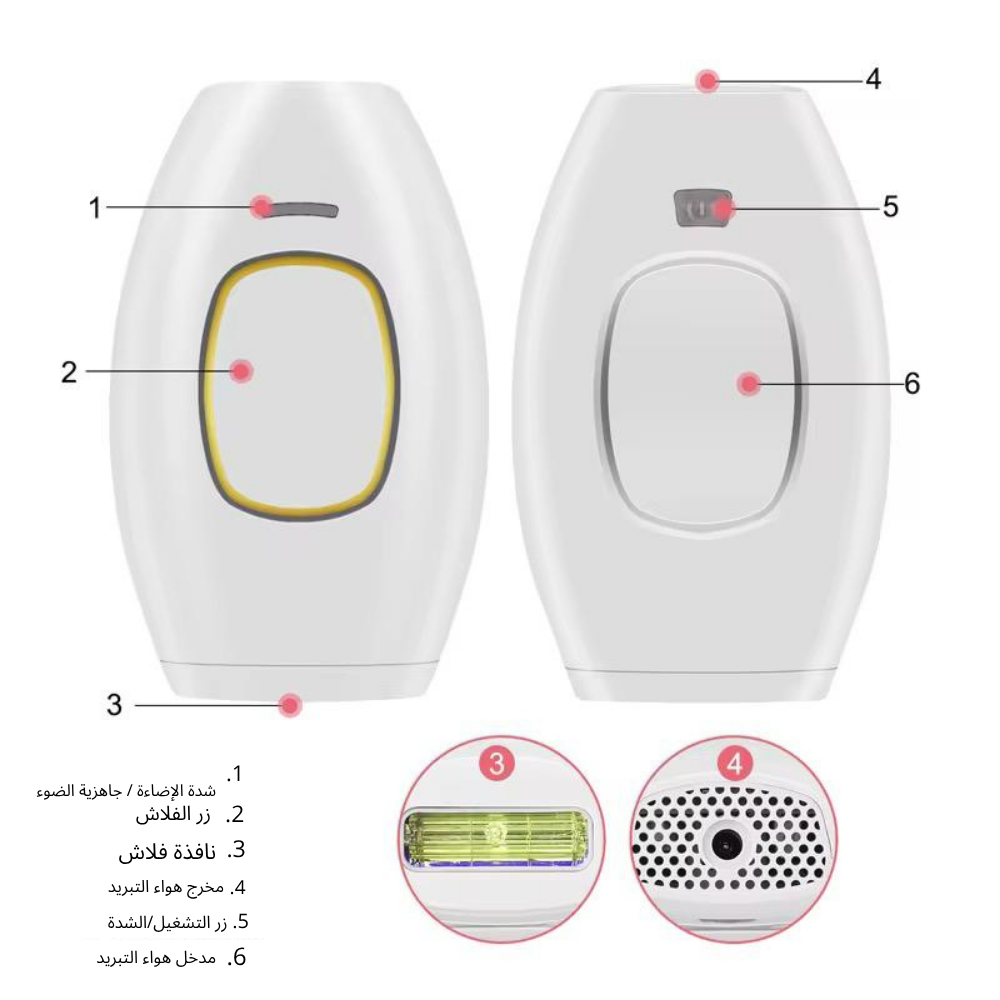 IPL™ باك إزالة الشعر : زيت السعد +جهاز اليزر  ألف ومضة
